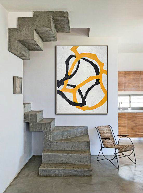 Original Artwork Extra Large Abstract Painting,Hand-Painted Black And White Minimal Painting On Canvas,Abstract Art Decor Large Canvas Painting